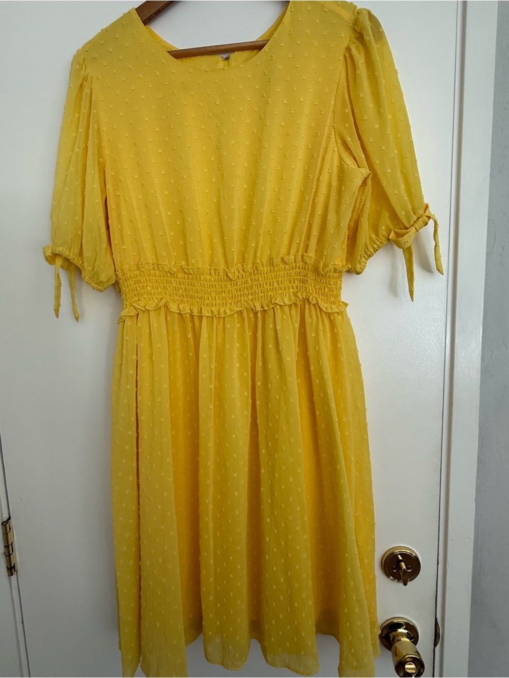 Rachel Parcell Sunny Yellow Swiss Dot Midi Dress